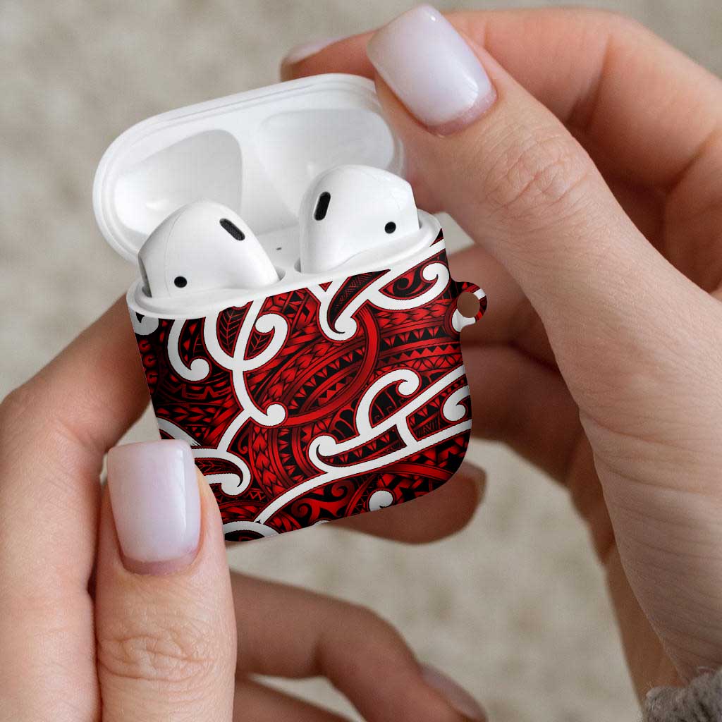 Aotearoa Maori Kowhaiwhai AirPods Case Whero Puhoro and Patiki