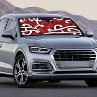 Aotearoa Maori Kowhaiwhai Auto Sun Shade Whero Puhoro and Patiki LT9 - Polynesian Pride