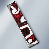 Aotearoa Maori Kowhaiwhai Auto Sun Shade Whero Puhoro and Patiki LT9 - Polynesian Pride