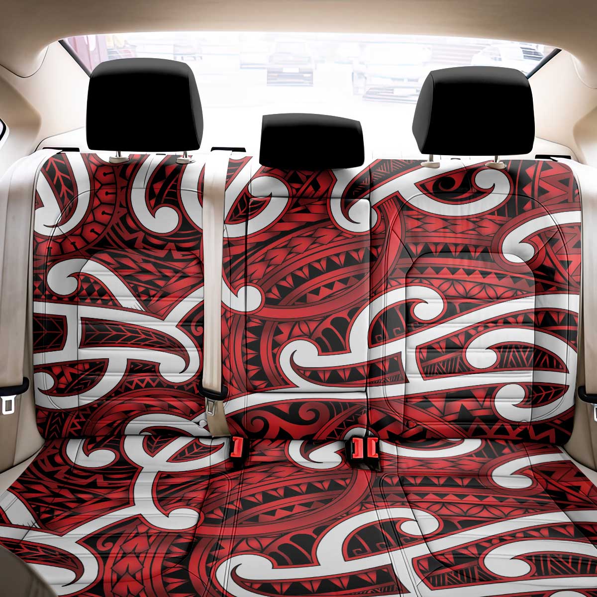 Aotearoa Maori Kowhaiwhai Back Car Seat Cover Whero Puhoro and Patiki LT9 - Polynesian Pride