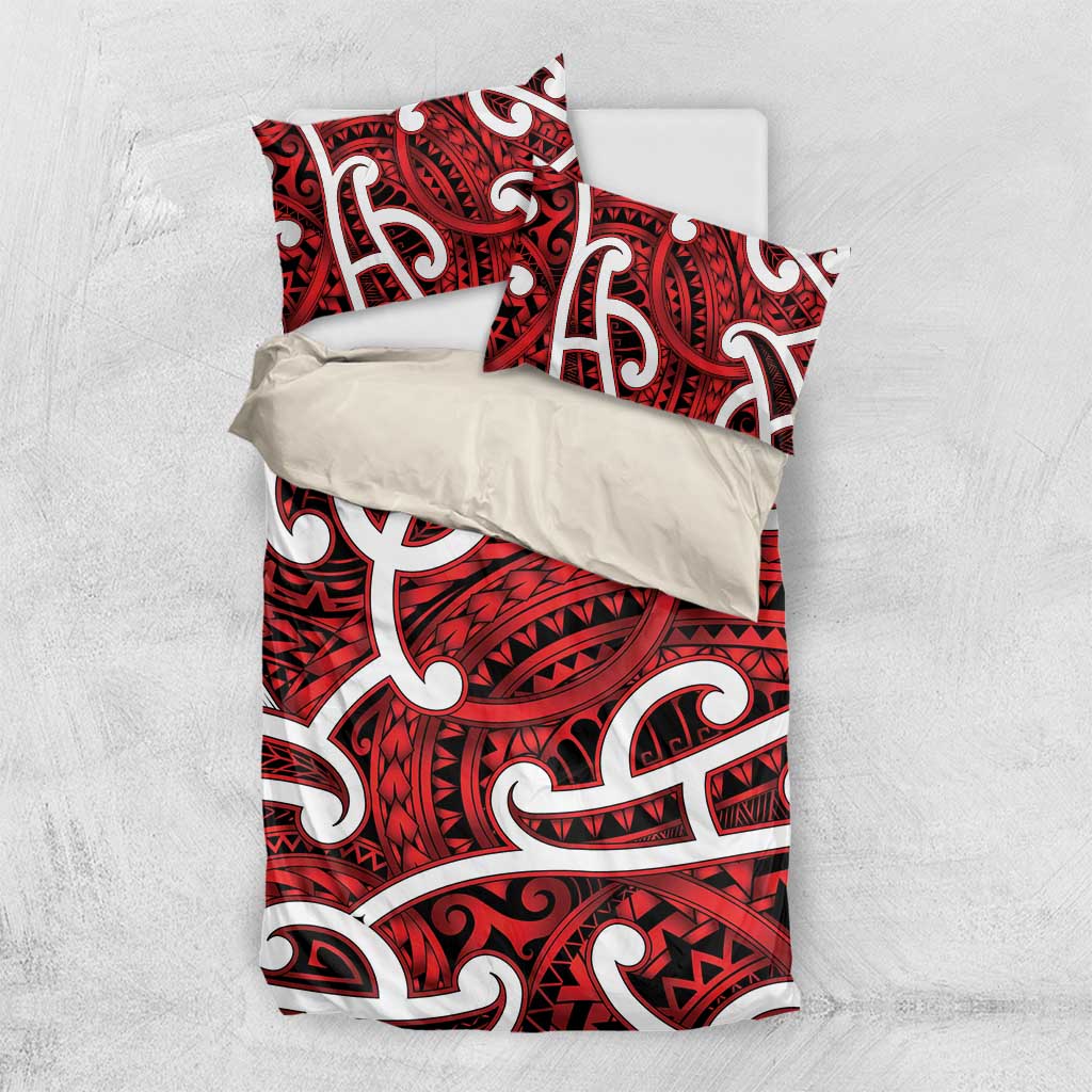 Aotearoa Maori Kowhaiwhai Bedding Set Whero Puhoro and Patiki