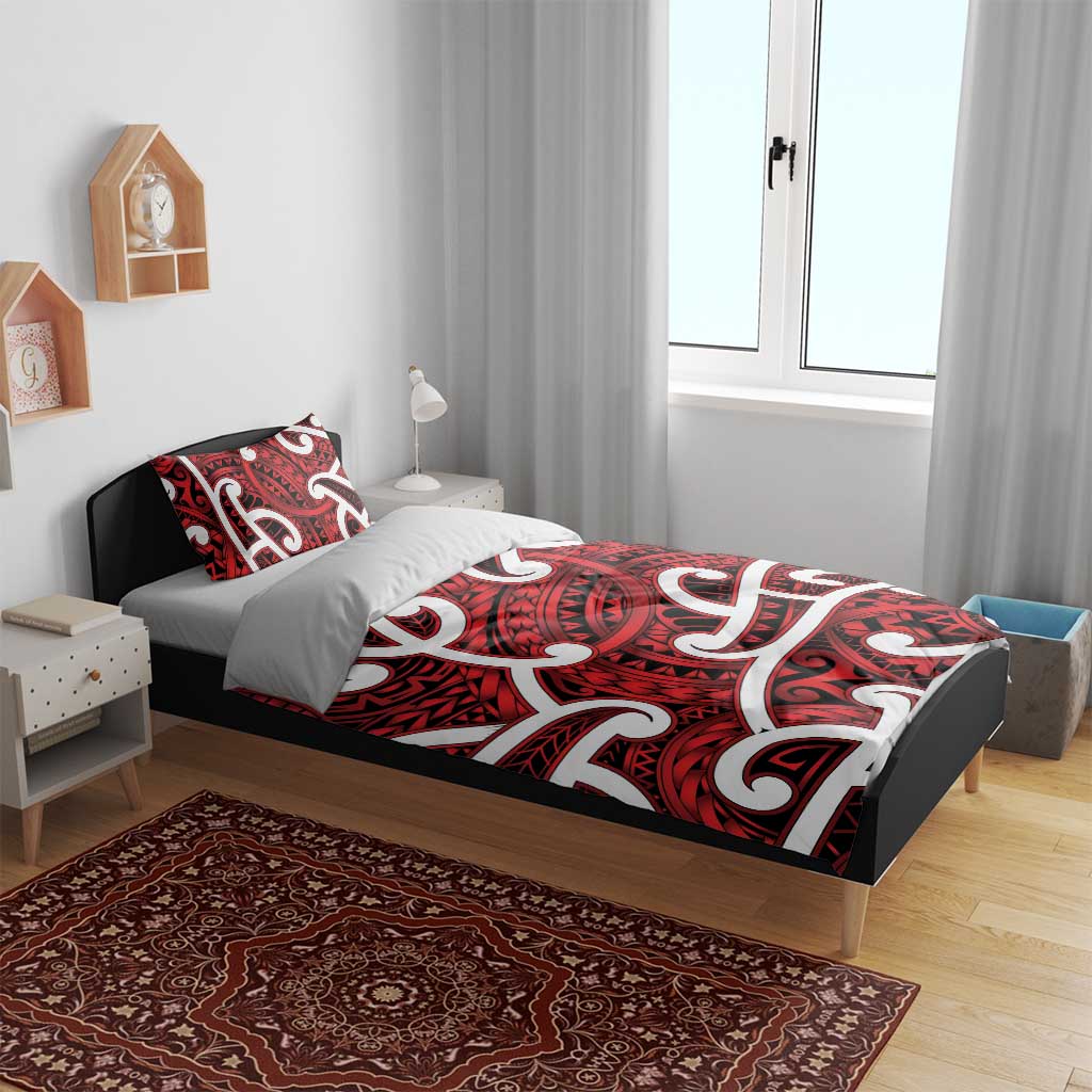 Aotearoa Maori Kowhaiwhai Bedding Set Whero Puhoro and Patiki