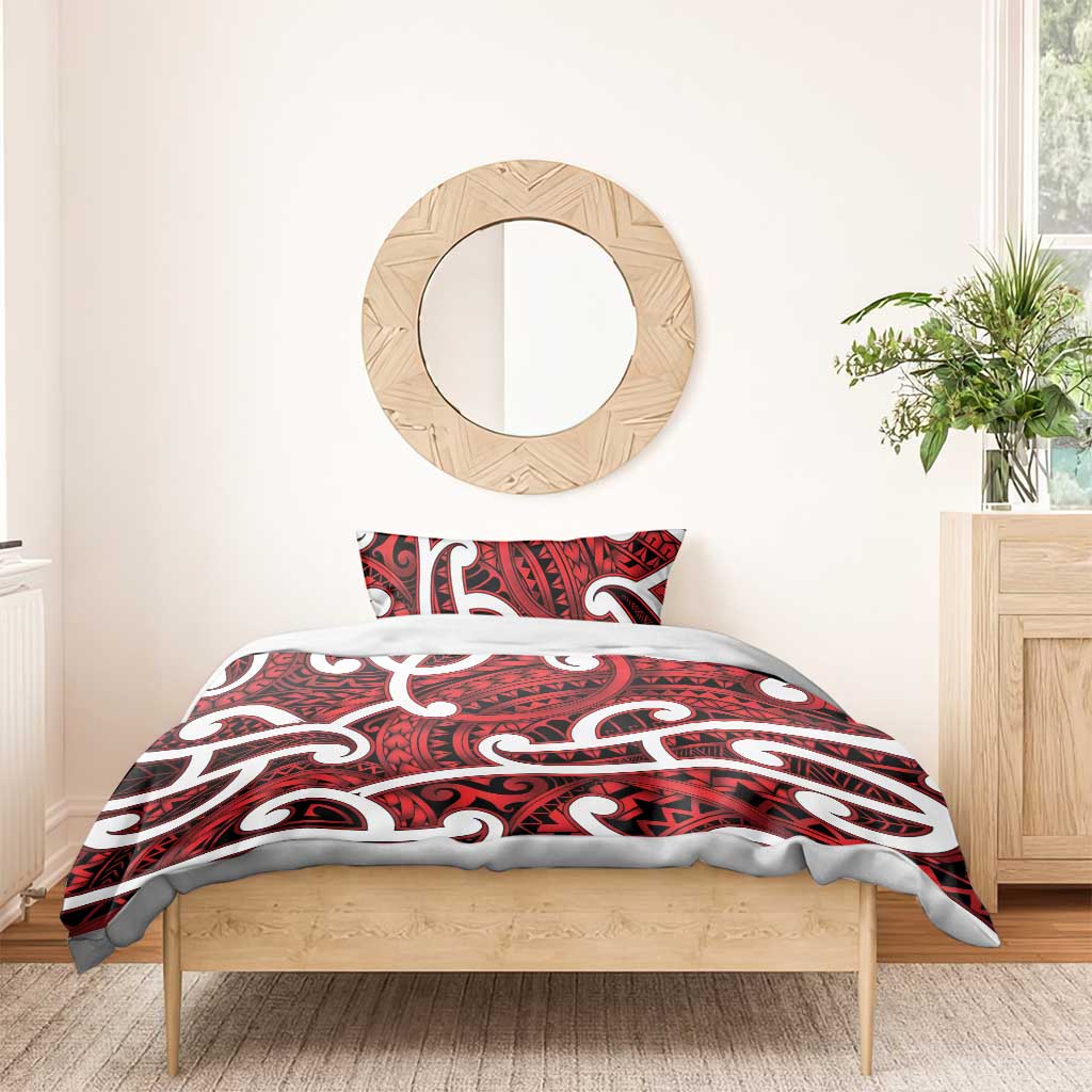 Aotearoa Maori Kowhaiwhai Bedding Set Whero Puhoro and Patiki