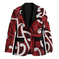 Aotearoa Maori Kowhaiwhai Blazer Whero Puhoro and Patiki LT9 Unisex Red - Polynesian Pride