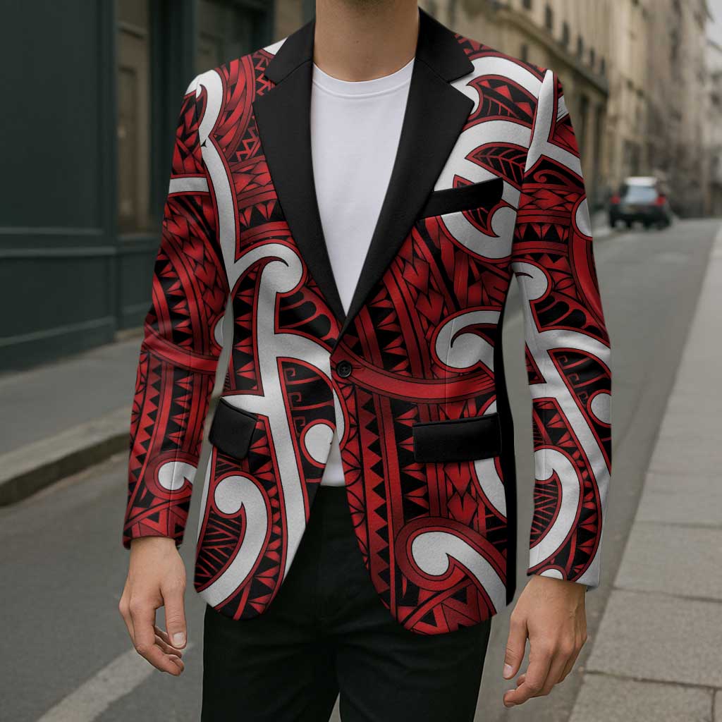 Aotearoa Maori Kowhaiwhai Blazer Whero Puhoro and Patiki LT9 - Polynesian Pride