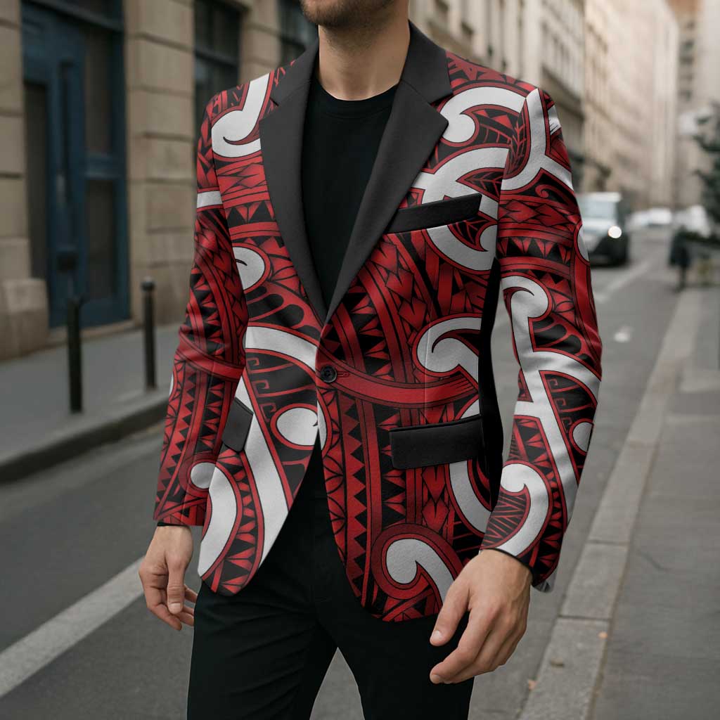 Aotearoa Maori Kowhaiwhai Blazer Whero Puhoro and Patiki LT9 - Polynesian Pride