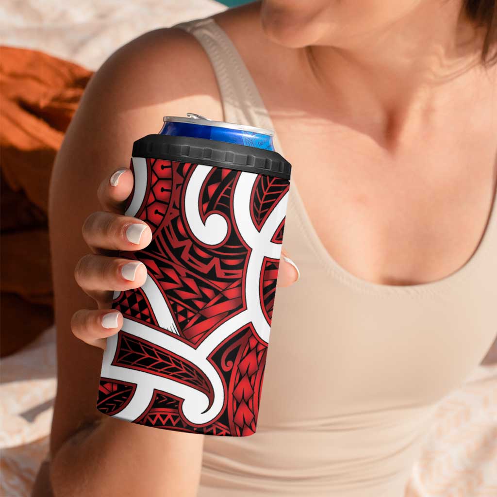 Aotearoa Maori Kowhaiwhai 4 in 1 Can Cooler Tumbler Whero Puhoro and Patiki LT9 - Polynesian Pride