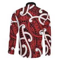 Aotearoa Maori Kowhaiwhai Family Matching Long Sleeve Bodycon Dress and Hawaiian Shirt Whero Puhoro and Patiki LT9 - Polynesian Pride