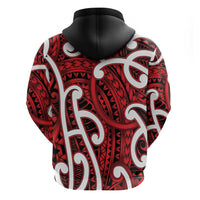 Aotearoa Maori Kowhaiwhai Hoodie Whero Puhoro and Patiki LT9 - Polynesian Pride