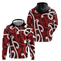Aotearoa Maori Kowhaiwhai Hoodie Whero Puhoro and Patiki LT9 - Polynesian Pride