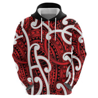 Aotearoa Maori Kowhaiwhai Hoodie Whero Puhoro and Patiki LT9 - Polynesian Pride