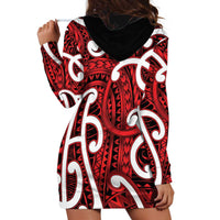 Aotearoa Maori Kowhaiwhai Hoodie Dress Whero Puhoro and Patiki