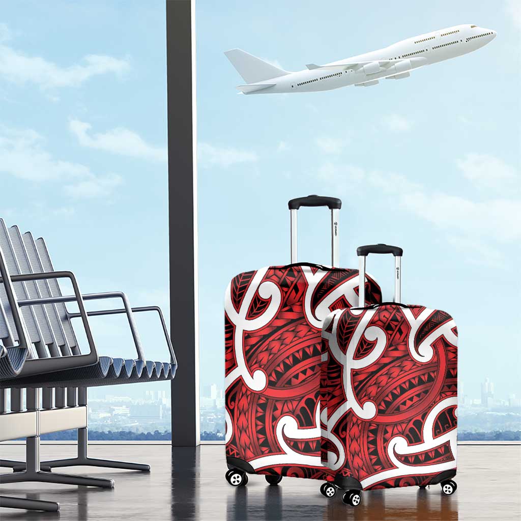 Aotearoa Maori Kowhaiwhai Luggage Cover Whero Puhoro and Patiki LT9 - Polynesian Pride