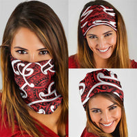 Aotearoa Maori Kowhaiwhai Neck Gaiter Whero Puhoro and Patiki