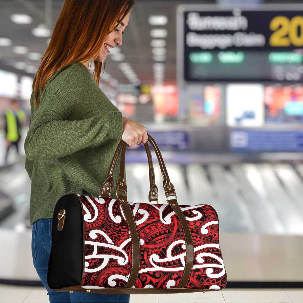 Aotearoa Maori Kowhaiwhai Travel Bag Whero Puhoro and Patiki LT9 - Polynesian Pride