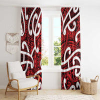 Aotearoa Maori Kowhaiwhai Window Curtain Whero Puhoro and Patiki
