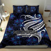 Micronesia Constitution Day Bedding Set Since 1979 with Polynesian Hibiscus Pattern