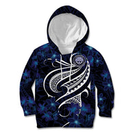 Micronesia Constitution Day Kid Hoodie Since 1979 with Polynesian Hibiscus Pattern