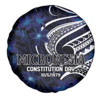 Micronesia Constitution Day Spare Tire Cover Since 1979 with Polynesian Hibiscus Pattern