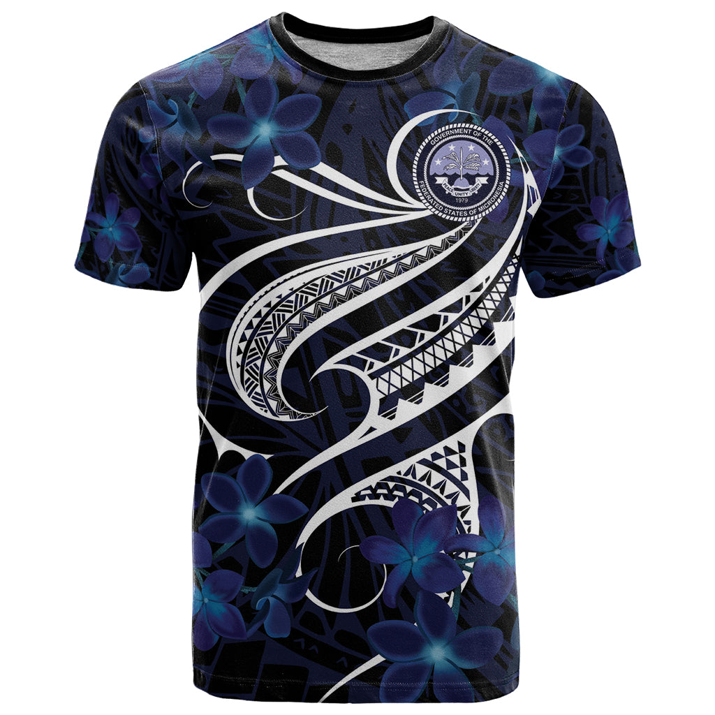 Micronesia Constitution Day T Shirt Since 1979 with Polynesian Hibiscus Pattern LT9 Blue - Polynesian Pride