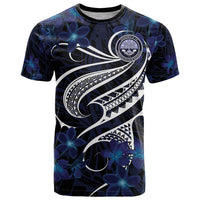 Micronesia Constitution Day T Shirt Since 1979 with Polynesian Hibiscus Pattern LT9 Blue - Polynesian Pride