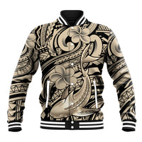 Polynesian Shark Tribal Tattoo Baseball Jacket Beige Style LT9 Unisex Beige - Polynesian Pride