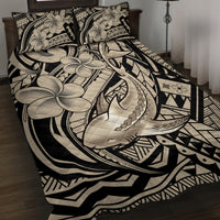 Polynesian Shark Tribal Tattoo Quilt Bed Set Beige Style