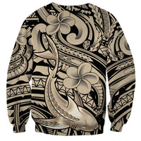 Polynesian Shark Tribal Tattoo Sweatshirt Beige Style