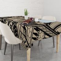 Polynesian Shark Tribal Tattoo Tablecloth Beige Style