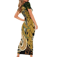 Wallis and Futuna Victory Day Family Matching Short Sleeve Bodycon Dress and Hawaiian Shirt Since 1945 with Polynesian Platinum Floral Tribal LT9 - Polynesian Pride