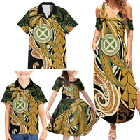 Wallis and Futuna Victory Day Family Matching Summer Maxi Dress and Hawaiian Shirt Since 1945 with Polynesian Platinum Floral Tribal LT9 - Polynesian Pride