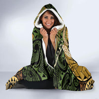 Wallis and Futuna Victory Day Hooded Blanket Since 1945 with Polynesian Platinum Floral Tribal LT9 - Polynesian Pride