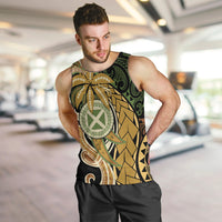 Wallis and Futuna Victory Day Men Tank Top Since 1945 with Polynesian Platinum Floral Tribal LT9 Red - Polynesian Pride