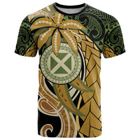 Wallis and Futuna Victory Day T Shirt Since 1945 with Polynesian Platinum Floral Tribal LT9 Red - Polynesian Pride
