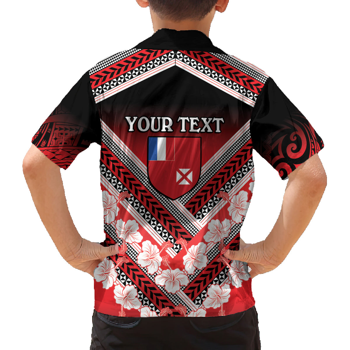 Personalised Wallis et Futuna Family Matching Summer Maxi Dress and Hawaiian Shirt Hibiscus and Polynesian Tribal Tattoos LT9 - Polynesian Pride