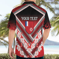 Personalised Wallis et Futuna Hawaiian Shirt Hibiscus and Polynesian Tribal Tattoos LT9 - Polynesian Pride
