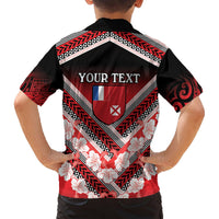 Personalised Wallis et Futuna Hawaiian Shirt Hibiscus and Polynesian Tribal Tattoos LT9 - Polynesian Pride