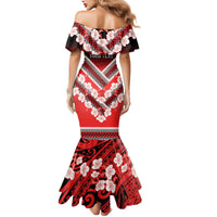 Personalised Wallis et Futuna Mermaid Dress Hibiscus and Polynesian Tribal Tattoos LT9 - Polynesian Pride