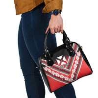Personalised Wallis et Futuna Shoulder Handbag Hibiscus and Polynesian Tribal Tattoos