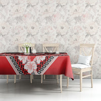 Personalised Wallis et Futuna Tablecloth Hibiscus and Polynesian Tribal Tattoos
