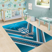 Custom Fiji Rugby Area Rug Fijian Warrior With Polynesian Tribal Tattoos LT9 - Polynesian Pride