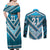 Custom Fiji Rugby Couples Matching Off Shoulder Maxi Dress and Long Sleeve Button Shirt Fijian Warrior With Polynesian Tribal Tattoos