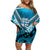 Custom Fiji Rugby Family Matching Off Shoulder Short Dress and Hawaiian Shirt Fijian Warrior With Polynesian Tribal Tattoos