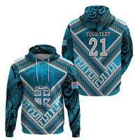 Custom Fiji Rugby Hoodie Fijian Warrior With Polynesian Tribal Tattoos LT9 - Polynesian Pride
