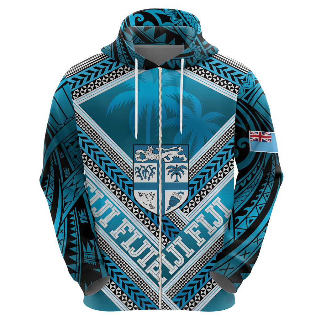 Custom Fiji Rugby Hoodie Fijian Warrior With Polynesian Tribal Tattoos LT9 - Polynesian Pride
