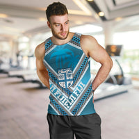 Custom Fiji Rugby Men Tank Top Fijian Warrior With Polynesian Tribal Tattoos LT9 Blue - Polynesian Pride