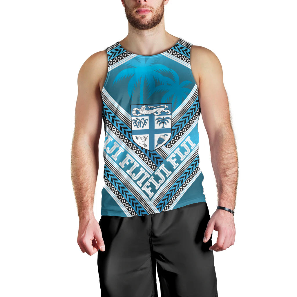 Custom Fiji Rugby Men Tank Top Fijian Warrior With Polynesian Tribal Tattoos LT9 - Polynesian Pride