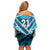 Custom Fiji Rugby Off Shoulder Short Dress Fijian Warrior With Polynesian Tribal Tattoos