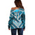 Custom Fiji Rugby Off Shoulder Sweater Fijian Warrior With Polynesian Tribal Tattoos