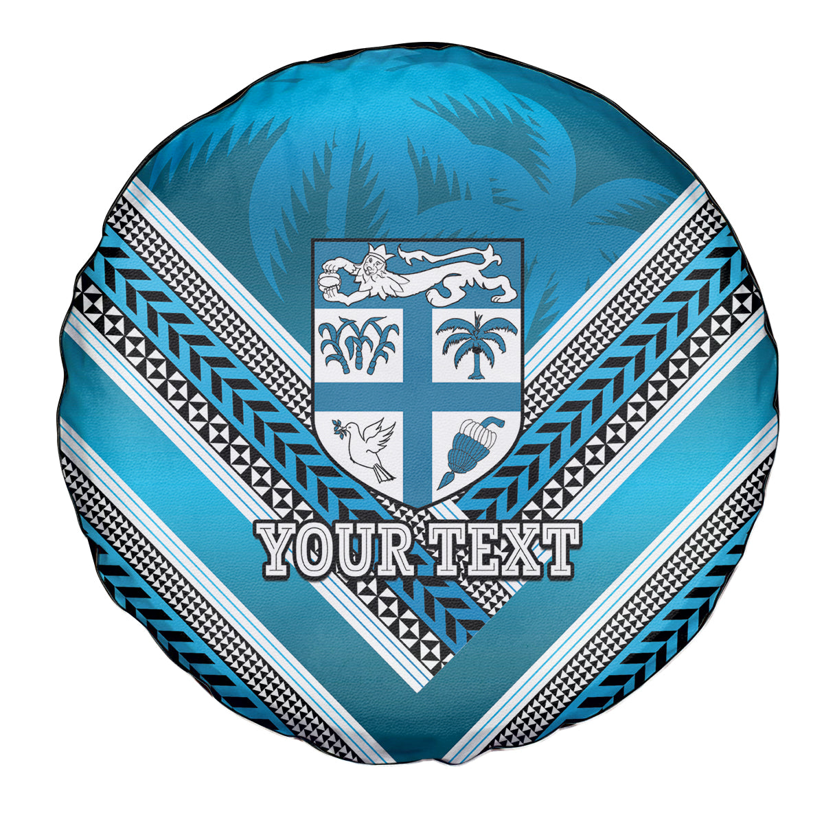 Custom Fiji Rugby Spare Tire Cover Fijian Warrior With Polynesian Tribal Tattoos LT9 - Polynesian Pride